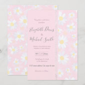 Witte Daisy Bloemen Roze Bloem Kaart (Voorkant / Achterkant)