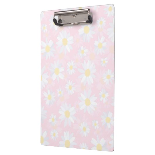 Witte Daisy Bloemen Roze Bloem Klembord (Links)