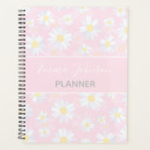 Witte Daisy Bloemen Roze Bloem Planner (Voorkant)