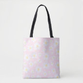 Witte Daisy Bloemen Roze Bloem Tote Bag (Voorkant)