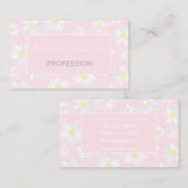 Witte Daisy Bloemen Roze Bloem Visitekaartje (Voorkant / Achterkant)