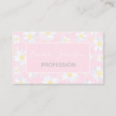 Witte Daisy Bloemen Roze Bloem Visitekaartje (Voorkant)