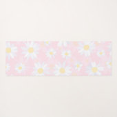 Witte Daisy Bloemen Roze Bloem Yogamat (Achterkant (horizontaal))