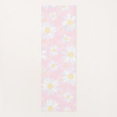 Witte Daisy Bloemen Roze Bloem Yogamat (Voorkant)