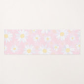 Witte Daisy Bloemen Roze Bloem Yogamat (Voorkant (horizontaal))