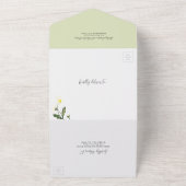 Witte Daisy Bloemen Rustiek Huwelijk All In One Uitnodiging (Buitenkant)