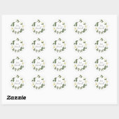 Witte Daisy Bloemen Rustiek Huwelijk Ronde Sticker (Vel)
