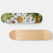 Witte Daisy Bloemen - Schilderkunst Skateboard (Horizontaal)