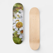Witte Daisy Bloemen - Schilderkunst Skateboard (Voorkant)