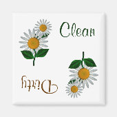 Witte Daisy Bloemen Vaatwasser Magneet (Voorkant)