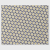 Witte Daisy bloemenachtergrond Cadeaupapier (Vlak)
