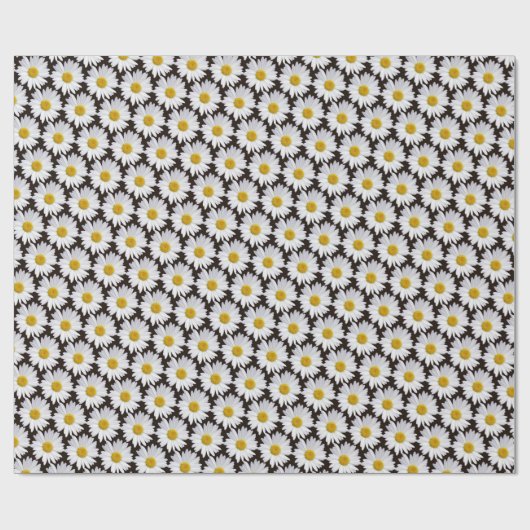Witte Daisy bloemenachtergrond Cadeaupapier (Vlak)