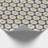 Witte Daisy bloemenachtergrond Cadeaupapier (Hoek)