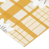 Witte Daisy Bloempatroon op Yellow Gingham Tafelkleed (Gekanteld)