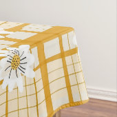 Witte Daisy Bloempatroon op Yellow Gingham Tafelkleed (Voorbeeld)