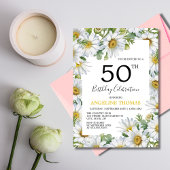  Witte Daisy Bloemrijke Verjaardag Kaart