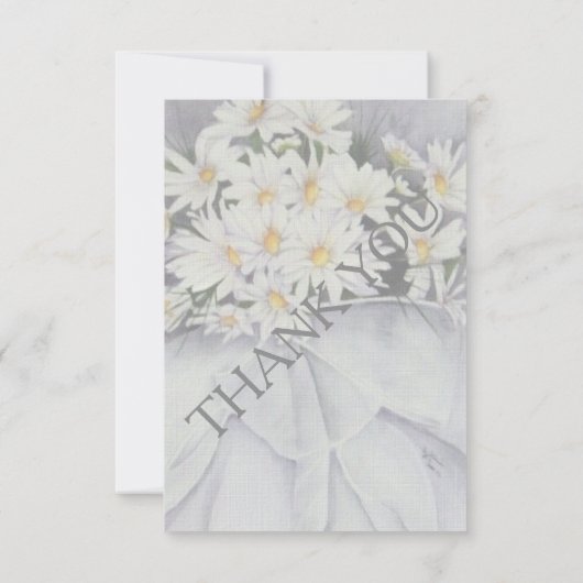 WITTE DAISY BOEKET  RSVP-KAARTEN RSVP KAARTJE (Achterkant)