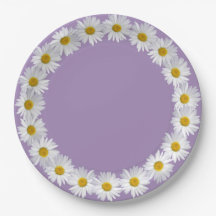 Witte Daisy Border op Paarse