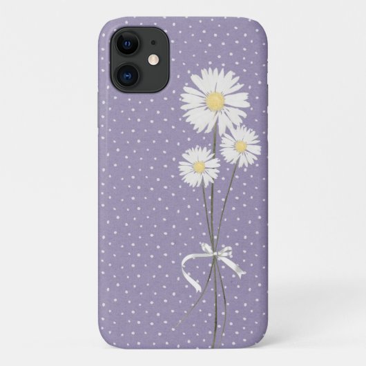 witte daisy bouquet op puntpuntpuntpuntpatroon Case-Mate iPhone case (Achterkant)