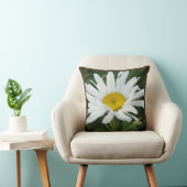 Witte daisy bruiloft gepersonaliseerd met naam kussen (Stoel)