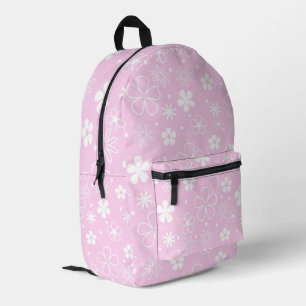 Witte Daisy Doodles op Roze Bedrukte Rugzak