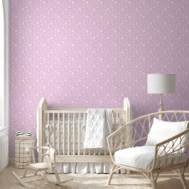 Witte Daisy Doodles op Roze Behang