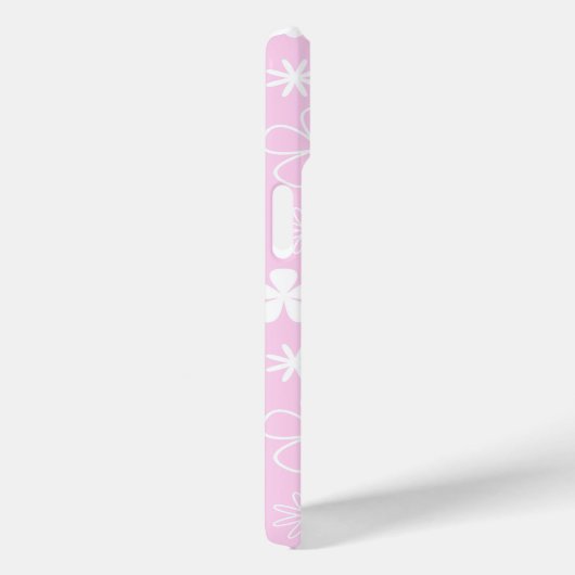 Witte Daisy Doodles op Roze Case-Mate iPhone Case (Achterkant / Rechts)