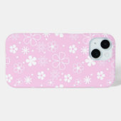 Witte Daisy Doodles op Roze Case-Mate iPhone Case (Achterkant (horizontaal))