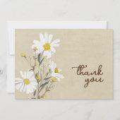 Witte Daisy Flat Dank u kaart (Voorkant)