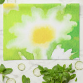 Witte Daisy Floral Kitche Handdoek (Gevouwen)