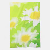 Witte Daisy Floral Kitche Handdoek (Verticaal)