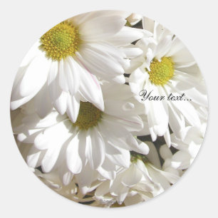 Witte Daisy Flower Aangepaste Envelop Afdichtingen Ronde Sticker