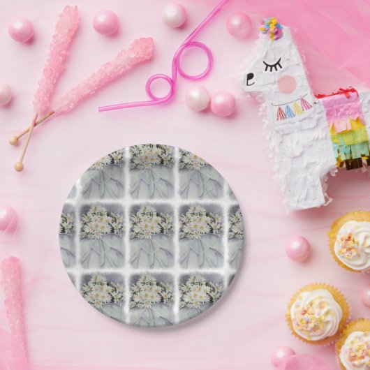 WITTE DAISY FLOWER BOUQUET PAPIER BORD (Feest)