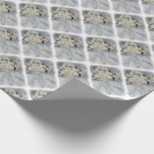 WITTE DAISY FLOWER BOUQUET WRAPPINGPAPIER CADEAUPAPIER (Hoek)