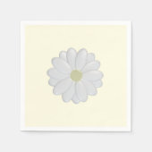 Witte Daisy Flower Cream papieren servetten (Voorkant)