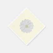 Witte Daisy Flower Cream papieren servetten (Hoek)