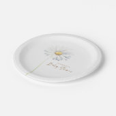 Witte Daisy Flower Elegant Leuke Waterverf Papieren Bordje (Gekanteld)