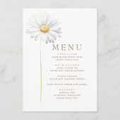 Witte Daisy Flower Elegant Wildflower thema Menu (Voorkant)