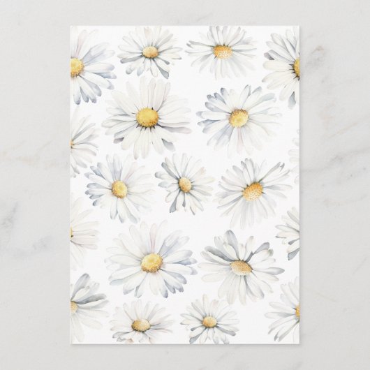 Witte Daisy Flower Elegant Wildflower thema Menu (Achterkant)