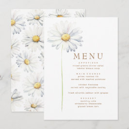 Witte Daisy Flower Elegant Wildflower thema Menu