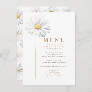 Witte Daisy Flower Elegant Wildflower thema Menu