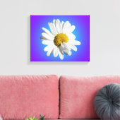 Witte Daisy Flower Floral Paarse Blauwe Gradiënt Canvas Afdruk (Insitu (Woonkamer))