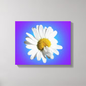 Witte Daisy Flower Floral Paarse Blauwe Gradiënt Canvas Afdruk (Voorkant)