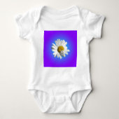 Witte Daisy Flower Floral Paarse Blauwe Gradiënt Romper (Voorkant)