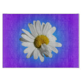 Witte Daisy Flower Floral Paarse Blauwe Gradiënt Snijplank (Voorkant)