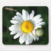 Witte Daisy Flower Mousepad Muismat (Voorkant)