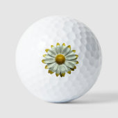 Witte Daisy Flower of uw Logo Vrouwelijke Bloemen Golfballen (Voorkant)
