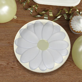Witte Daisy Flower op crème picknickpapier Borden Papieren Bordje