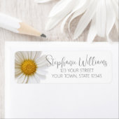 Witte Daisy Flower retour adres label (Insitu)
