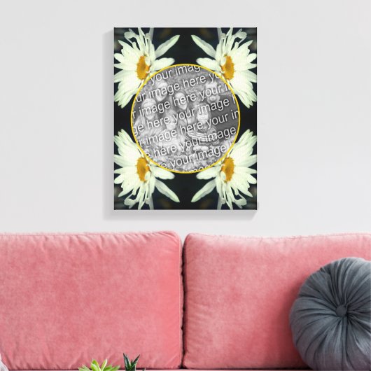 Witte Daisy Flowers Creëer Uw Eigen Foto Canvas Afdruk (Insitu (Woonkamer))